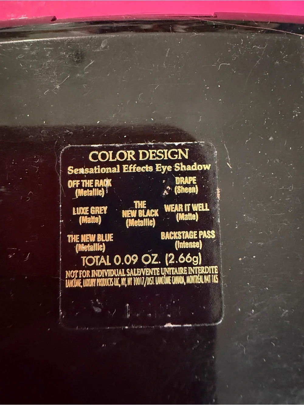 Color Design Sensational Effects Eyeshadow Palette Lancombe used